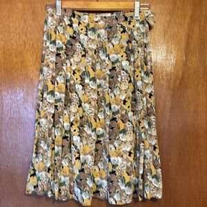 Floral foliage silk print full skirt from Freedberg/Nordstrom size 2